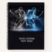 Aangepaste tekst Ice Hockey Notitieboek (Voorkant)