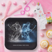 Aangepaste tekst Ice Hockey Papieren Bordje (Feest)