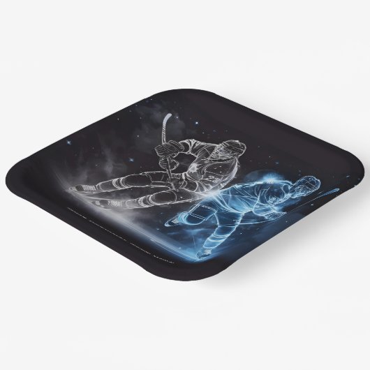 Aangepaste tekst Ice Hockey Papieren Bordje (Gebogen)