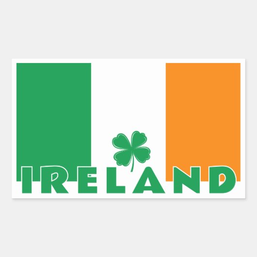 Aangepaste tekst Ierland Rechthoekige Sticker (Voorkant)
