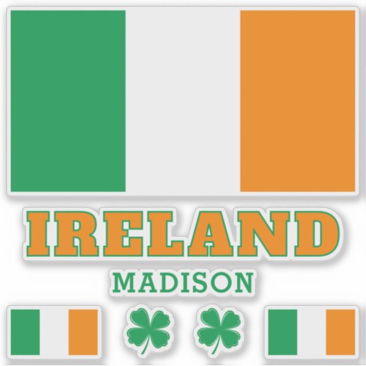 Aangepaste tekst Ierland Sticker (Voorkant)