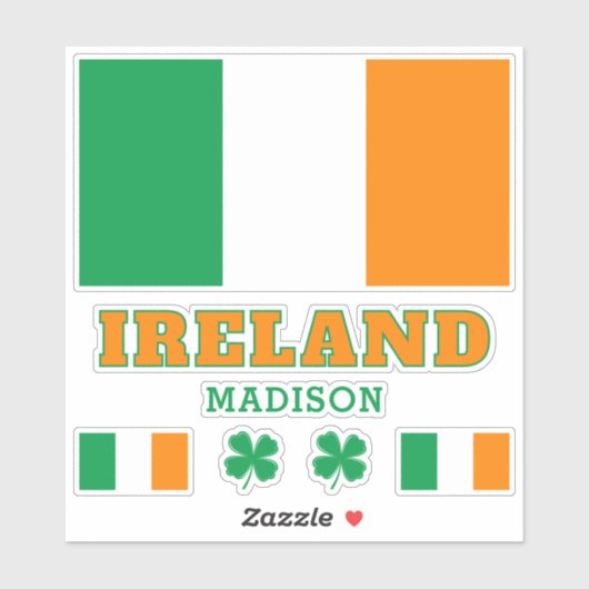 Aangepaste tekst Ierland Sticker (Vel)