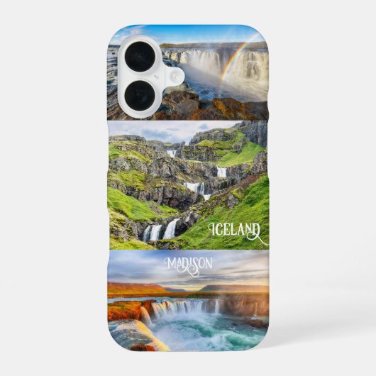 Aangepaste tekst IJsland iPhone 16 Hoesje (Achterkant)