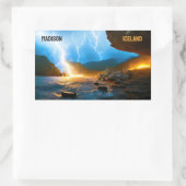 Aangepaste tekst IJsland Rechthoekige Sticker (Tas)