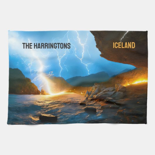 Aangepaste tekst IJsland Theedoek (Horizontaal)