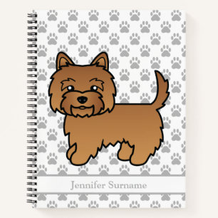 Aangepaste tekst illustratie rode Cairn Terrier-ho Notitieboek