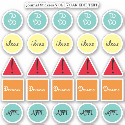 Aangepaste tekst in het agenda van het terugkerend sticker (Voorkant)