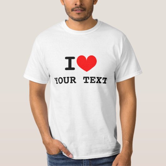 Aangepaste tekst in het hart op shirten | Maak je T-shirt (Voorkant)