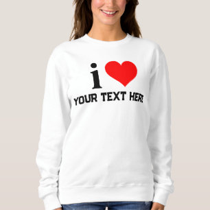 Aangepaste tekst in het hart op shirten Maak je Trui