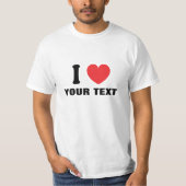 Aangepaste tekst in het hart t-shirt (Voorkant)