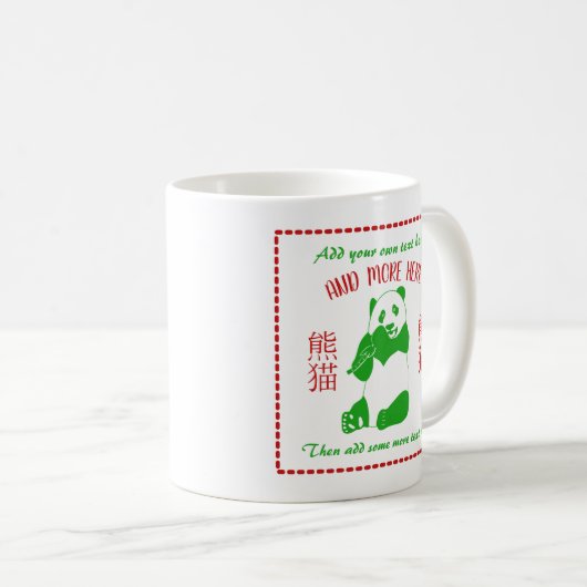 Aangepaste tekst in het menu Chinees Restaurantmen Koffiemok (Voorkant rechts)