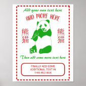 Aangepaste tekst in het menu Chinees Restaurantmen Poster (Voorkant)