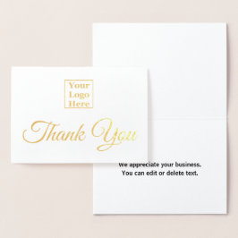 Aangepaste tekst in uw Logo hier bedankt Folie Kaarten