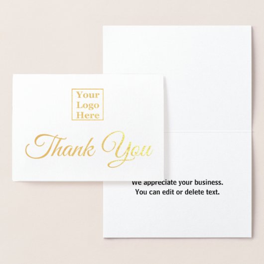 Aangepaste tekst in uw Logo hier bedankt Folie Kaarten (Display)