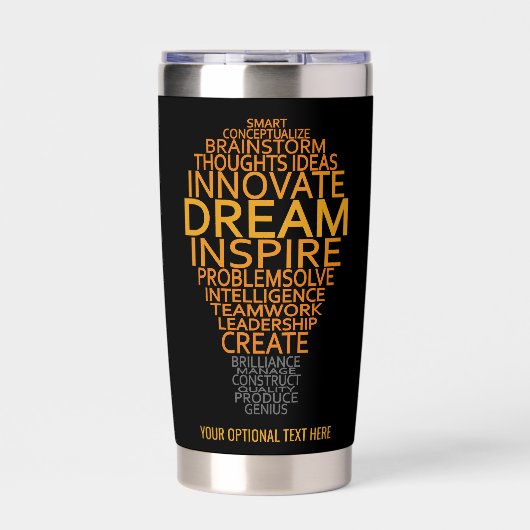 Aangepaste tekst Inspirerend Lightbulb Geïsoleerde Drinkbeker (Voorkant)