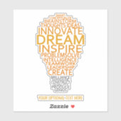 Aangepaste tekst Inspirerend Lightbulb Sticker (Vel)