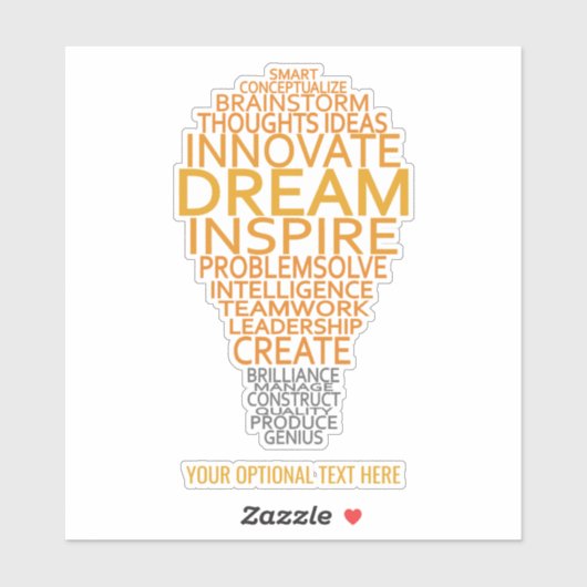Aangepaste tekst Inspirerend Lightbulb Sticker (Vel)
