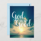 Aangepaste tekst Inspirerend zon en Zee God is zo  Briefkaart (Voorkant / Achterkant)