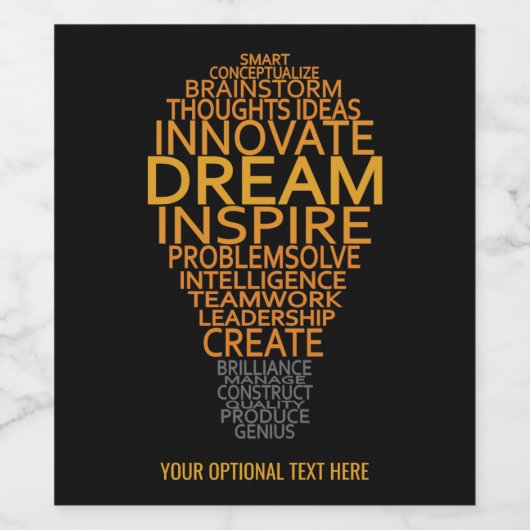 Aangepaste tekst Inspirerende Lamp Wijn Etiket (Enkel label)