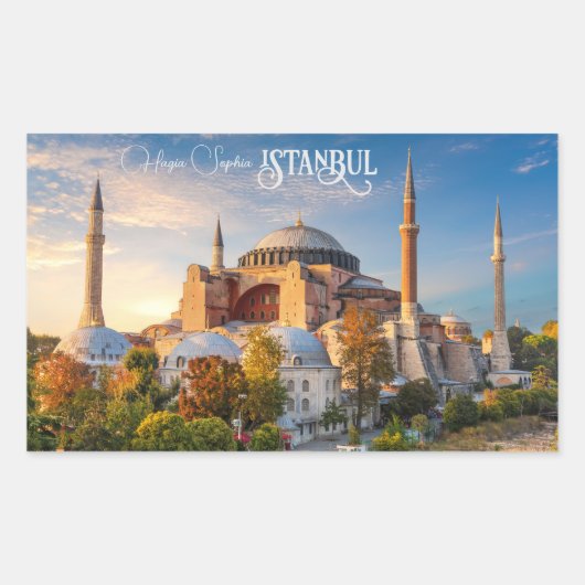 Aangepaste tekst Istanbul Rechthoekige Sticker (Voorkant)