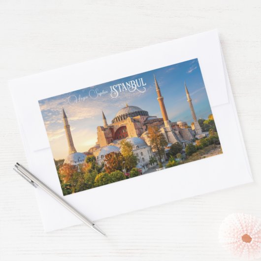 Aangepaste tekst Istanbul Rechthoekige Sticker (Envelop)