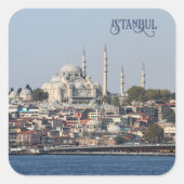 Aangepaste tekst Istanbul Vierkante Sticker (Voorkant)