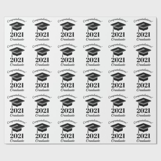 Aangepaste tekst & jaar Afstuderen Cadeaupapier (Vlak)