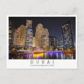 Aangepaste tekst, jachthaven bij nacht, Dubai, Ver Briefkaart (Voorkant)