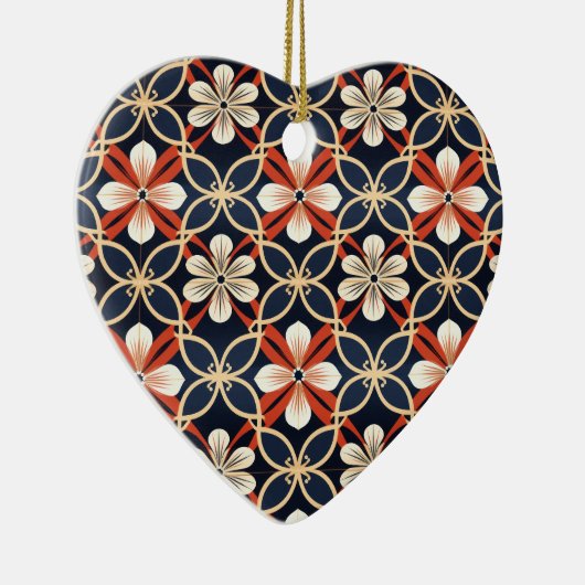 Aangepaste tekst Japans bloemmotief Keramisch Ornament (Rechts)