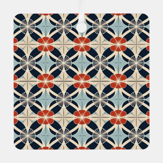 Aangepaste tekst Japans bloemmotief Metalen Ornament (Voorkant)