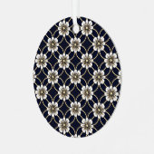 Aangepaste tekst Japans bloempatroon Metalen Ornament (Voorkant links)