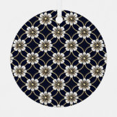 Aangepaste tekst Japans bloempatroon Metalen Ornament (Voorkant)