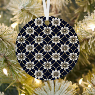 Aangepaste tekst Japans bloempatroon Metalen Ornament