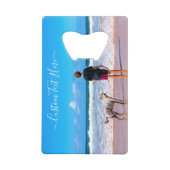 Aangepaste tekst Je Foto Crediteren Kaart Bottle O Creditkaart Flessenopener (Voorkant)