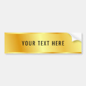 Aangepaste tekst Je Logo hier elegant Faux Gold Bumpersticker (Voorkant)