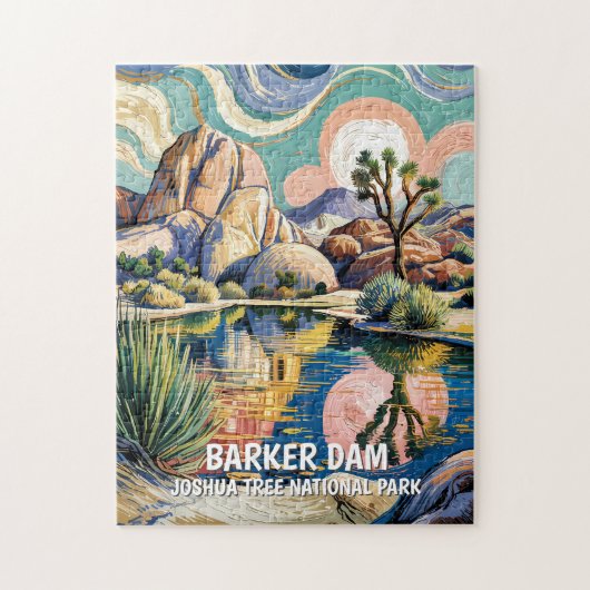 Aangepaste tekst Joshua Tree Dam Kleurrijke Bergme Legpuzzel (Verticaal)