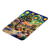 Aangepaste tekst Joshua Tree Van Gogh Kleurrijke W Magneet (Linkerzijde)
