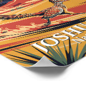 Aangepaste tekst Joshua Tree Wildlife Roadrunner W Poster (Hoek)