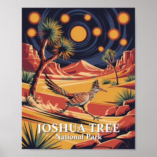 Aangepaste tekst Joshua Tree Wildlife Roadrunner W Poster (Voorkant)
