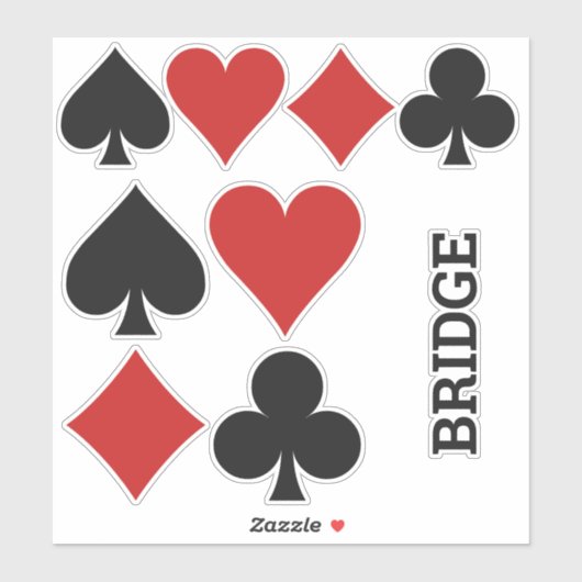 Aangepaste tekst Kaart Suits stickers (Vel)
