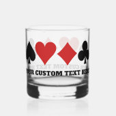 Aangepaste tekst kaartspeler whisky glas (Voorkant)