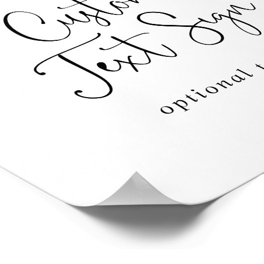 Aangepaste tekst kalligrafie fancy script bord poster (Hoek)