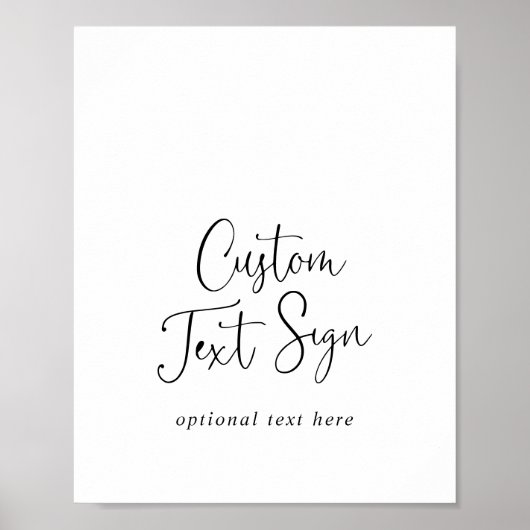 Aangepaste tekst kalligrafie fancy script bord poster (Voorkant)