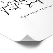 Aangepaste tekst kalligrafie modern elegant bord poster (Hoek)