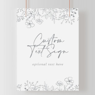 Aangepaste Tekst Kalligrafie Neutraal Wildflower T Poster
