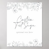 Aangepaste Tekst Kalligrafie Neutraal Wildflower T Poster (Voorkant)