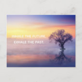 Aangepaste tekst Kalm Zen Inhale Exhale Misty Lake Briefkaart (Voorkant)