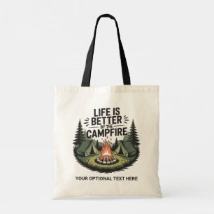 Aangepaste tekst kamperen tote bag