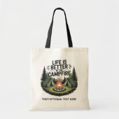 Aangepaste tekst kamperen tote bag (Voorkant)