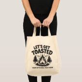 Aangepaste tekst kamperen tote bag (Voorkant (product))